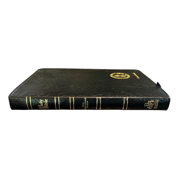 Vtg Broadman & Holman Ultrathin Reference Bible NIV Black Leather Gold-Edged Pag - Picture 2 of 9